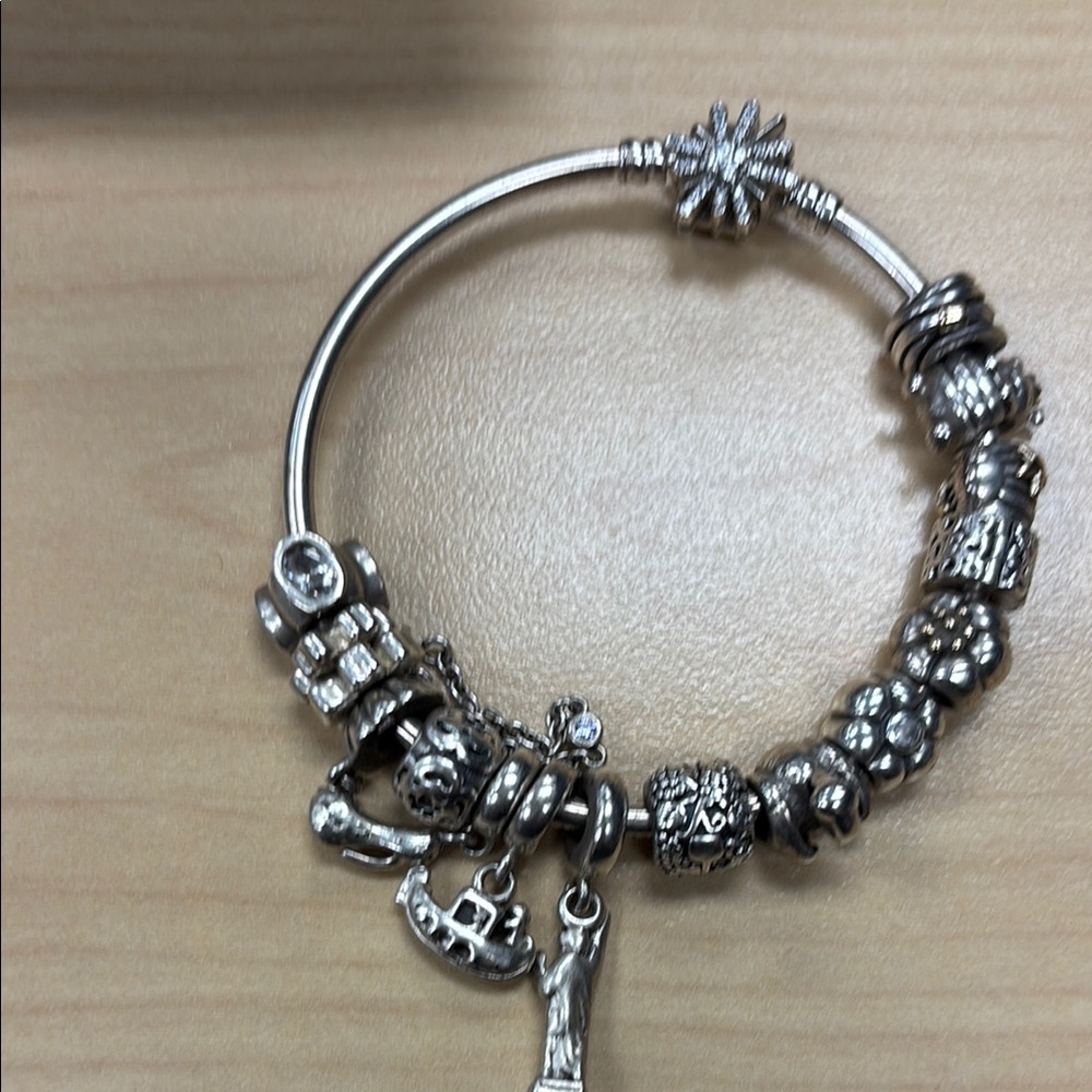Pandora Silver Charm Bracelet with Intricate Charms